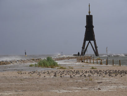 Die Kugelbake in Cuxhaven trotzt den Naturgewalten