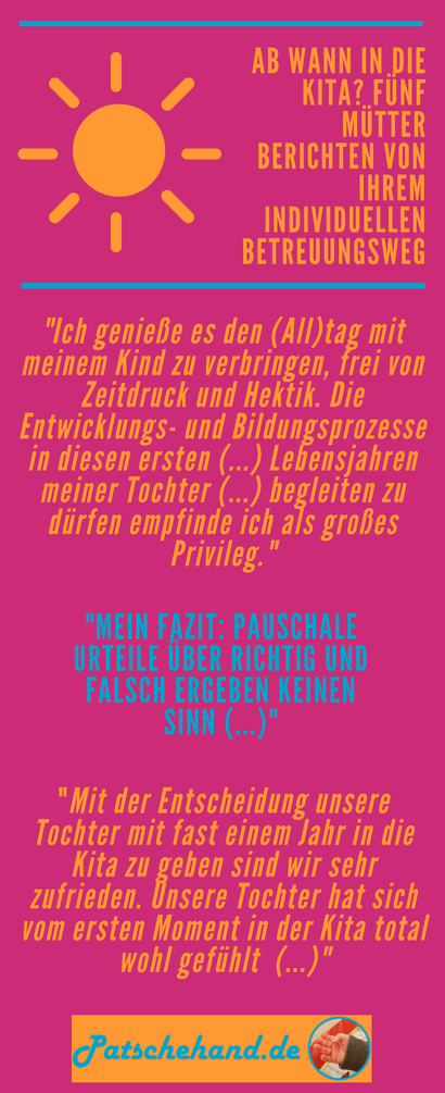 Grafik Kita; Vereinbarkeit; Umfrage; Ab wann Eingewöhnung sinnvoll; Blog