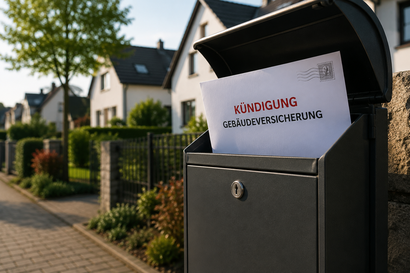 Kündigung der Gebäudeversicherung durch Neuendorfer Brand Bau Gilde im Briefkasten.