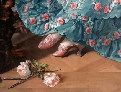 Detail from Madame de Pompadour, Francois Boucher, 1756, Neue Pinakothek München.
