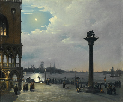 Ippolito Caffi, "Notturno a Venezia"