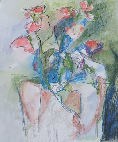Blumen, 2014, Mischtechnik, 30 x 40 cm