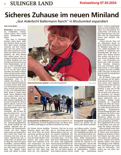 Das Gut Aiderbichl Katzenland bei der Ballermann Ranch in Blockwinkel entsteht