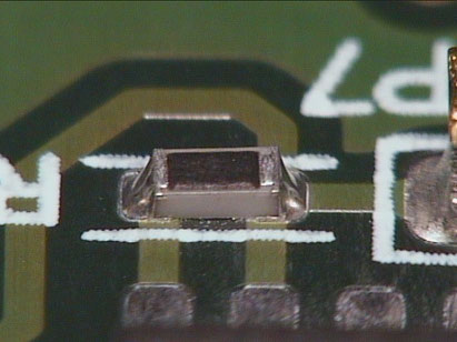 半田付け仕上がり状態の良品サンプル