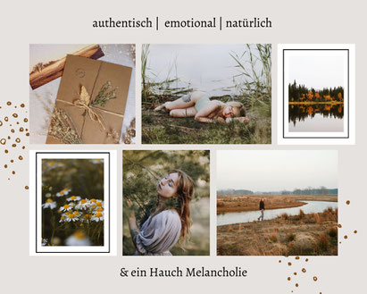 Collage aus Naturfotografien und Selbstportraits der Fotografin Malina Bura aus der Altmark