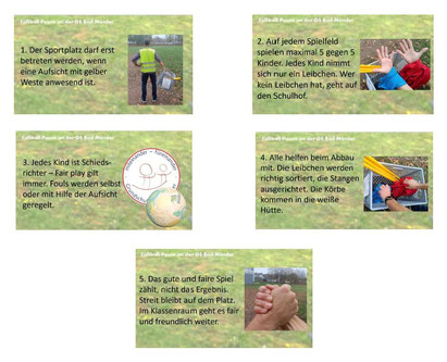 Klare Regeln für Fußball-Fair-Play in den großen Pausen (Quelle: Grundschule Bad Münder)