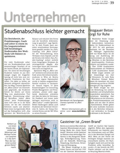 SALZBURGER WIRTSCHAFT Presse Mein Lektor