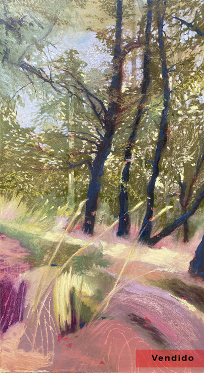 Óleo arte contemporáneo paisaje Escorial Madrid árboles naturaleza