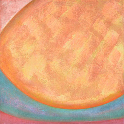 NO PLACE TO STAY, NO PLACE TO GO: " In der Schwebe", 70 x 70 cm, Kasein, Öl auf Jute, 2025, 2.000€ €