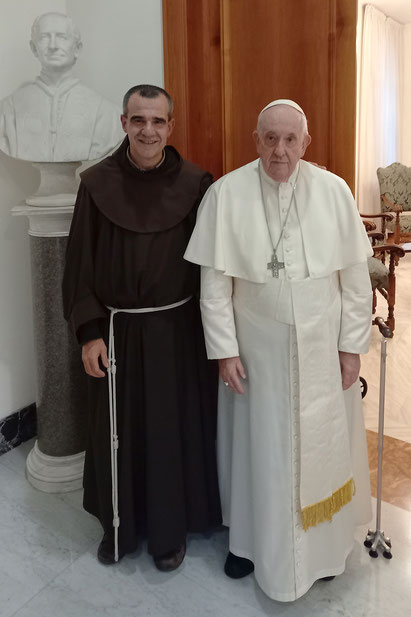 Fray José Luis Guirado con el papa Francisco