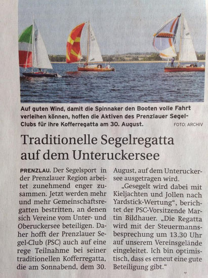 Prenzlauer Zeitung vom 25. August 2014