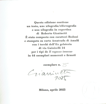 colophon numerato e firmato
