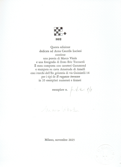 colophon numerato e firmato