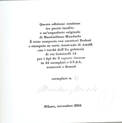 colophon numerato e firmato