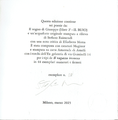 colophon numerato e firmato
