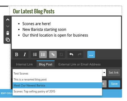 Use HTML links to direct people to your blog posts.