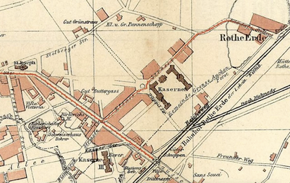 Karte aus dem Jahr 1892, Oben ist der Eintrag Panne(n)schopp