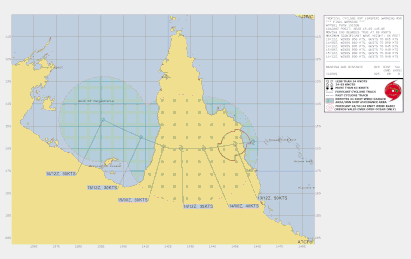 Tropical cyclone track map of Tropical Cyclone Jasper crossing Cape Yorke Peninsular, December 14 2023. Map from JTWC.