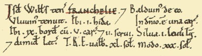 Frankley's entry in the Domesday Book from Domesday Online. 