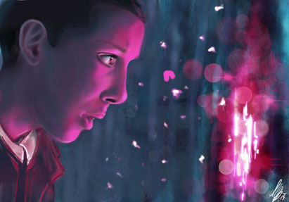 Stranger Things "Eleven", digital art, procreate, airbrush, 2019