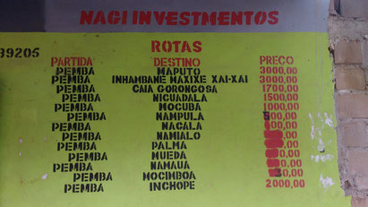 Public coach routes in Northern Mozambique. Dante Harker
