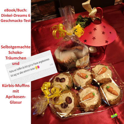 Geschmacksurteil / Geschmackstest Schoko-Träumchen und Hokkaido-Kürbis-Muffins aus Dinkel-Dreams 6: sehrrrrrrr lecker! Buch, Rezepte und Bild K.D. Michaelis