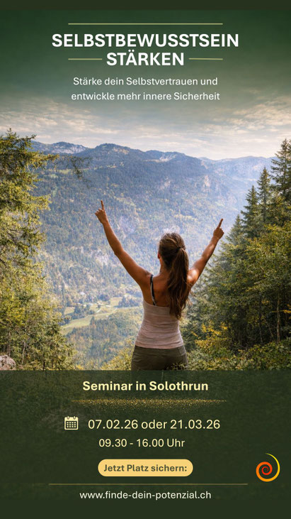 Flyer für das Seminar Selbstbewusstsein in Solothurn: Selbstbewusstsein stärken