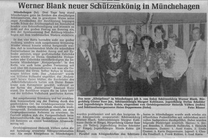 Werner Blank neuer Schützenkönig in Münchehagen
