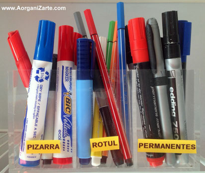 como organizar los rotuladores - www.aorganizarte.com