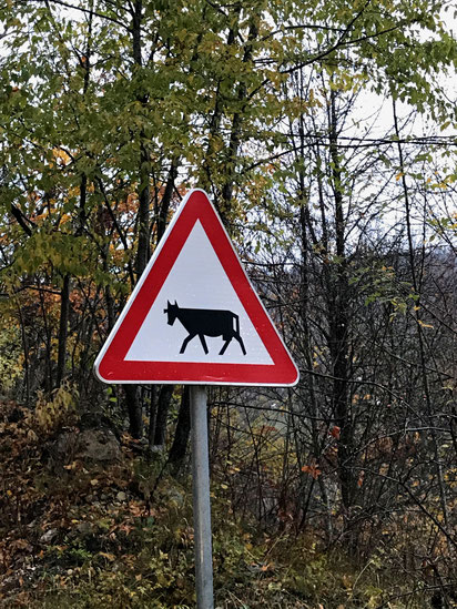 Straßenschild in Montenegro
