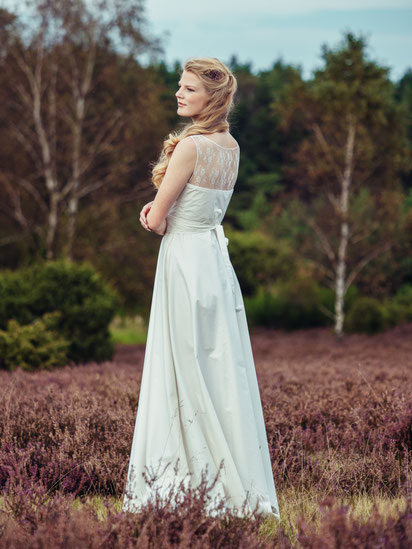 Bio Brautkleid mit Spitzendetails