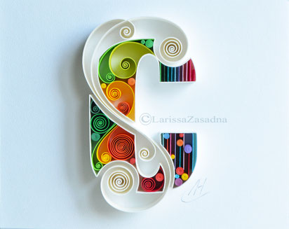 quilling, c - Quilling wall paper art, Custom, paper art, Letter c, Monogram, Framed, Personalized, Gift quilling art, Design, Decor, Gift birthday, Larissa Zasadna, квиллинг, бумага, буква c, Лариса Засадная