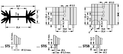 Fischer Elektronik SK 104 基板取付用押出成形ヒートシンク トランジスタネジ止めタイプ