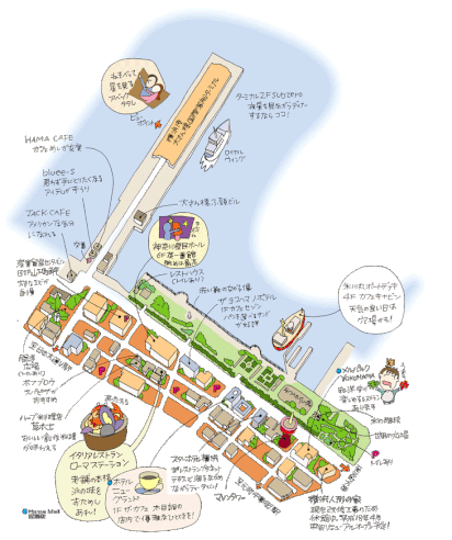 山下公園イラストマップ
