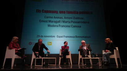 D'esquerra a dreta: Carme Arenas, Antoni Dalmau, Francesc Canosa, Ernest Maragall i Marta Pessarrodona