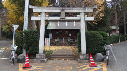 調査初日の写真.市内は市役所所有の電動自転車(鳥居の左右)で巡りました.「ポルシェ」と「フェラーリ」,お世話になりました.