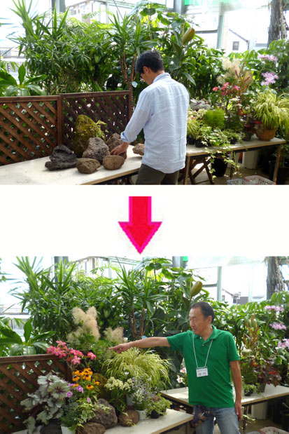 上:作業中の生徒さん/下:ポイントを説明する講師