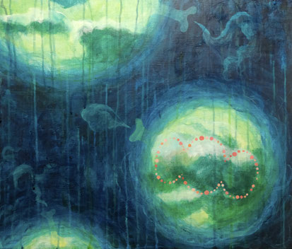 「春風の空」F10号　Acrylic on canvas