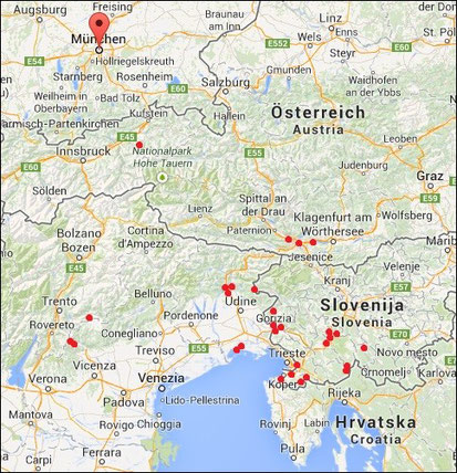 Overview of prospected sites.