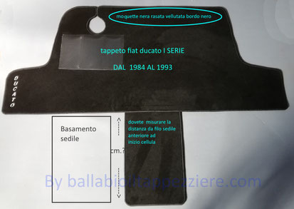 Tappeto camper - furgone fiat ducato I Serie By ballabioiltappezziere.com