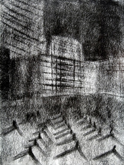 Cementerio 3, 2006 carboncillo 35X28 cm