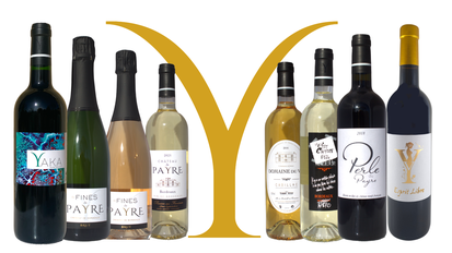 The entire range of Château du Payre wines on the logo_Toute la gamme de vins du Château du Payre présent sur le logo _ chambres d'hôtes dégustation et visite bordeaux_ vin _ bordeaux _ vin rouge _ vin blanc _ crémant 