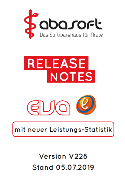 abasoft EVA Praxissoftware Arztsoftware Release Notes Update Software Arzt