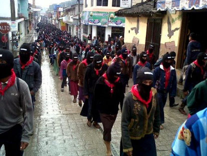 Zapatisternes march gennem Chiapas med 40.000 deltagere. December 2012