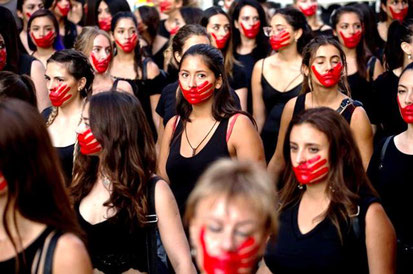 Feministisk demo for fri abort i Chiles hovedstad Santiago