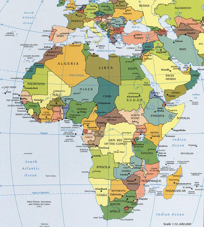 Africa Ultime Notizie - Mappa politica Africa