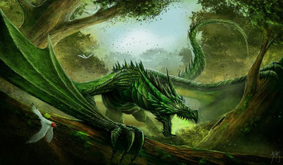 Le dragon vert, porteur de la gemme verte