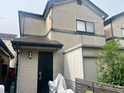 【施工写真】外壁塗装の塗り替え前（草加市の一般住宅）