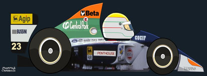 Pierluigi Martini by Muneta & Cerracín - Pierluigi Martini del Minardi F1 Team con un Minardi M191 Ferrari V12
