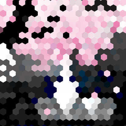NFTアート,桜,日本酒,徳利,盃,イラスト,六角形,ハニカムアート